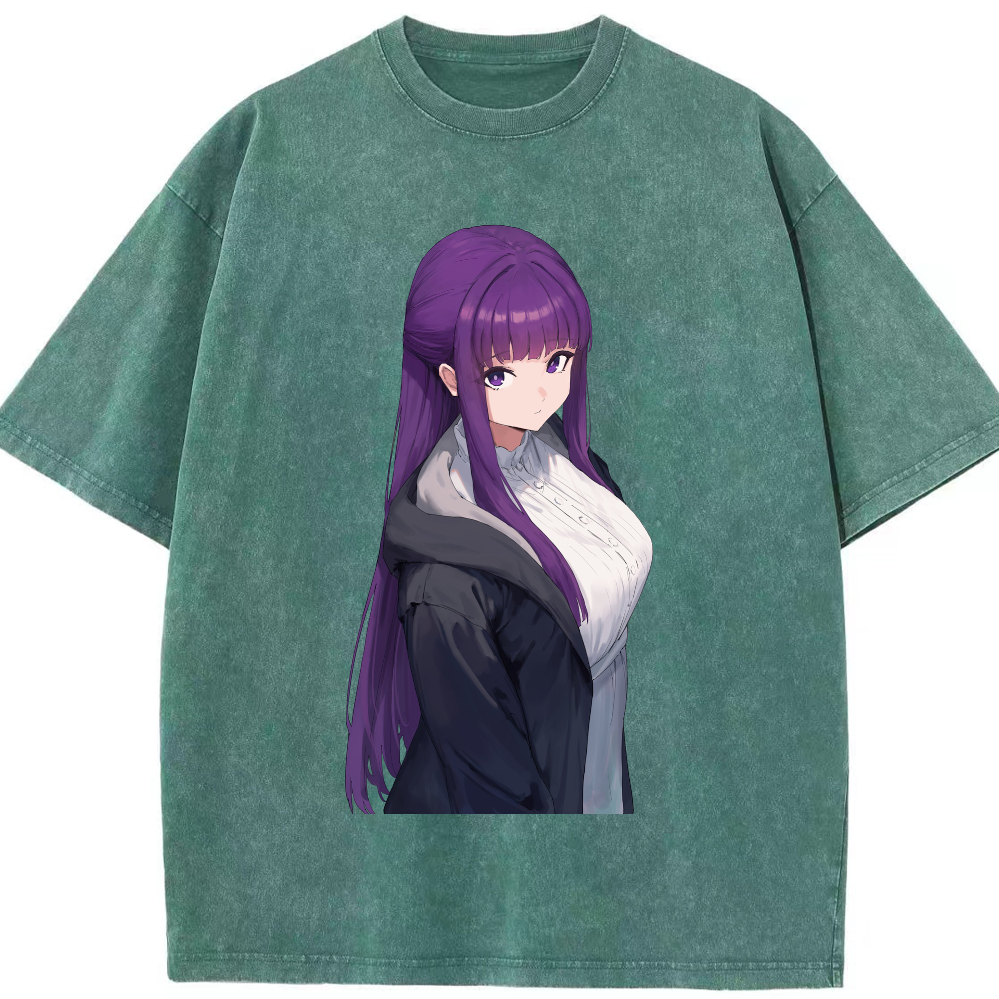 （画像用） 葬送のフリーレン Frieren 綿100% ヴィンテージ風 半袖Tシャツ（フロントプリント）